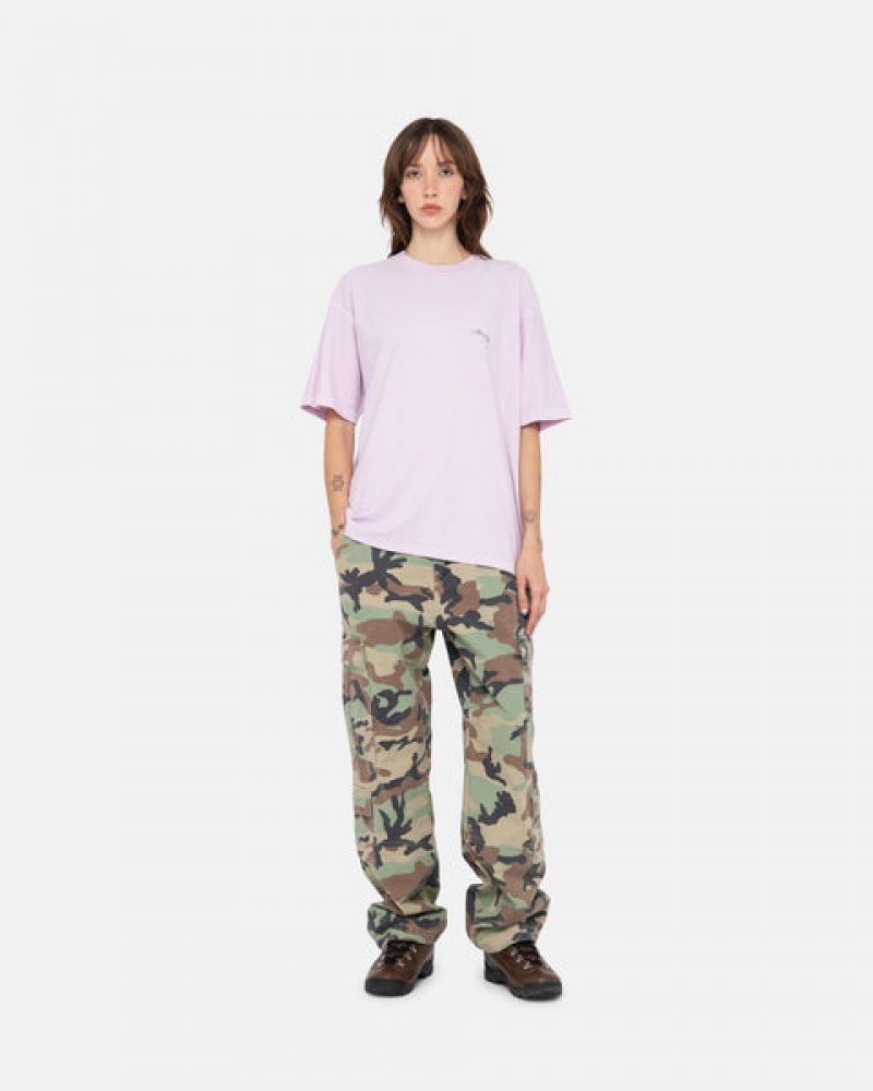 Purple Men's Stussy Pig. Dyed Inside Out Crew Tees | XYP-3038