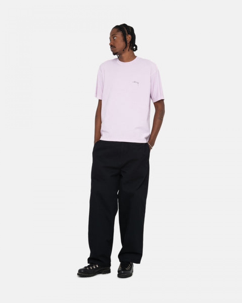 Purple Men's Stussy Pig. Dyed Inside Out Crew Tops | ZYP-2249