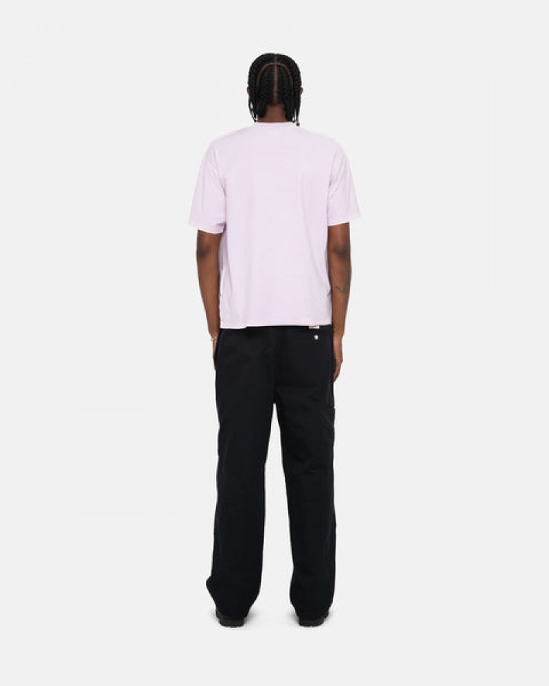 Purple Men's Stussy Pig. Dyed Inside Out Crew Tops | ZYP-2249