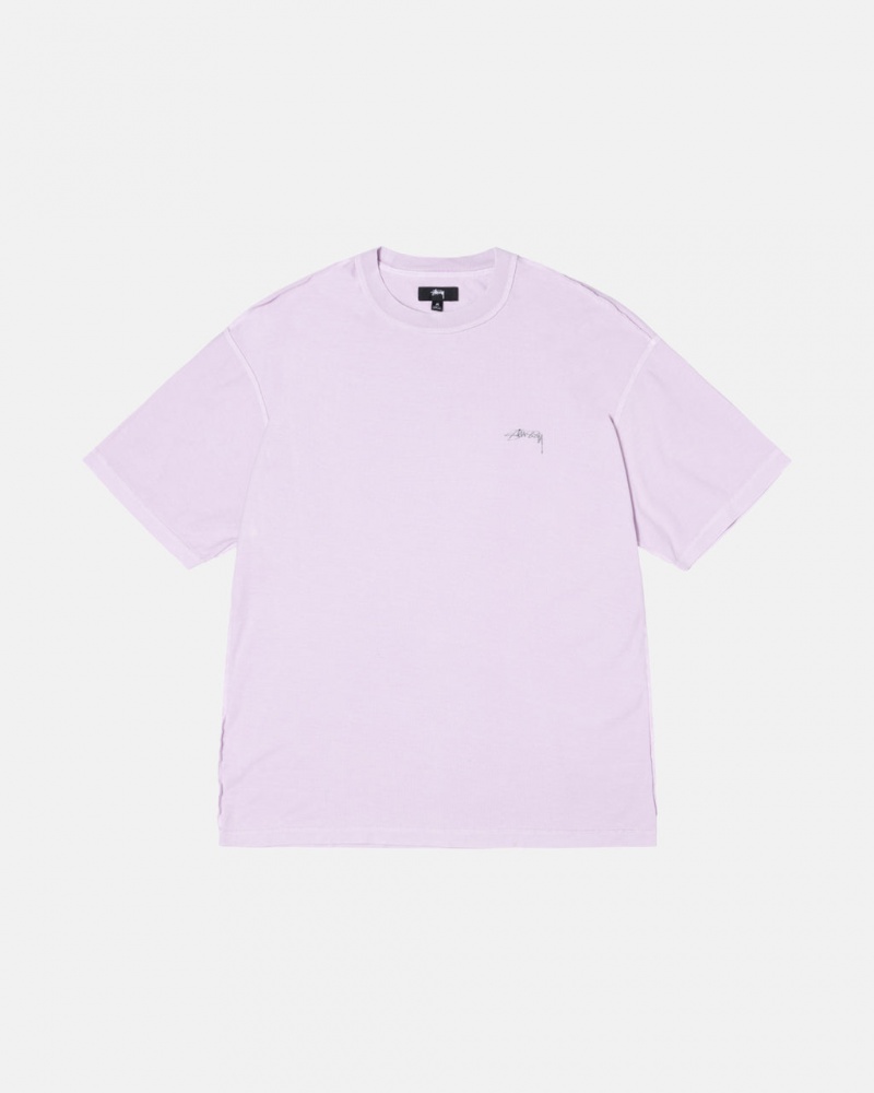 Purple Men\'s Stussy Pig. Dyed Inside Out Crew Tops | ZYP-2249