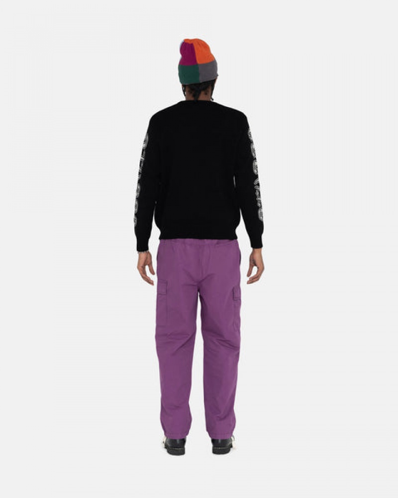 Purple Men's Stussy Ripstop Cargo Beach Pants | COZ-3556