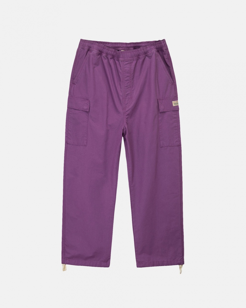 Purple Men\'s Stussy Ripstop Cargo Beach Pants | COZ-3556