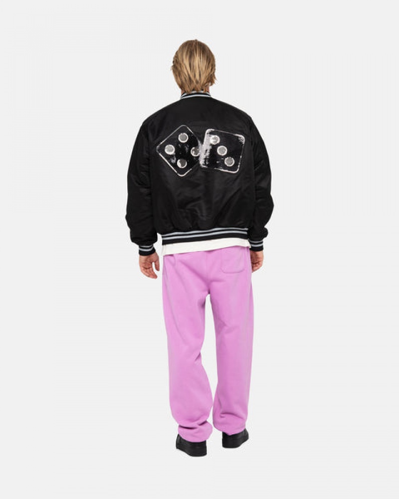 Purple Men's Stussy Stock Logo Sweatpants | LVN-5001