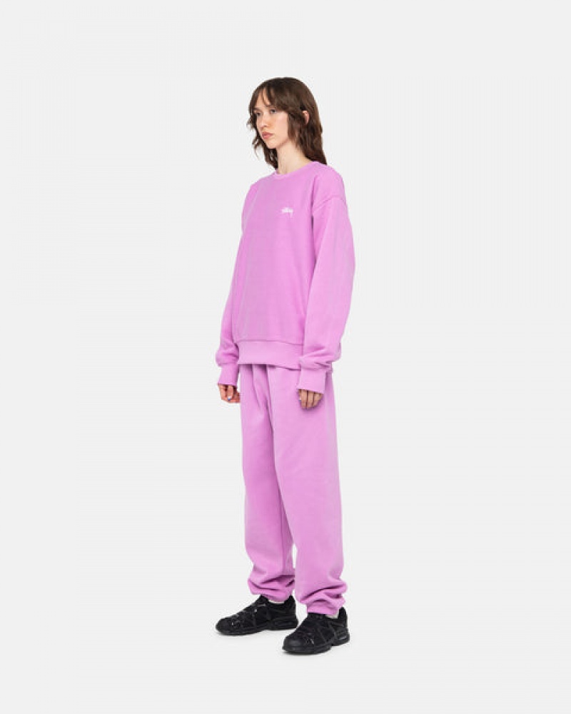 Purple Men's Stussy Stock Logo Sweatpants | LVN-5001