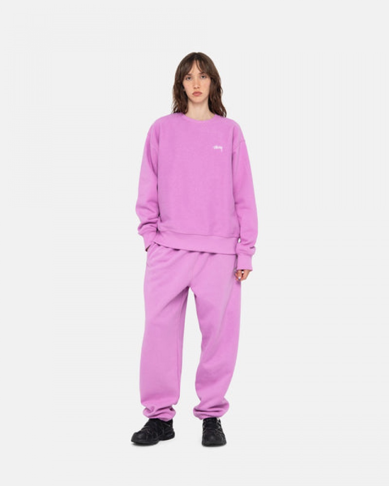 Purple Men's Stussy Stock Logo Sweatpants | LVN-5001