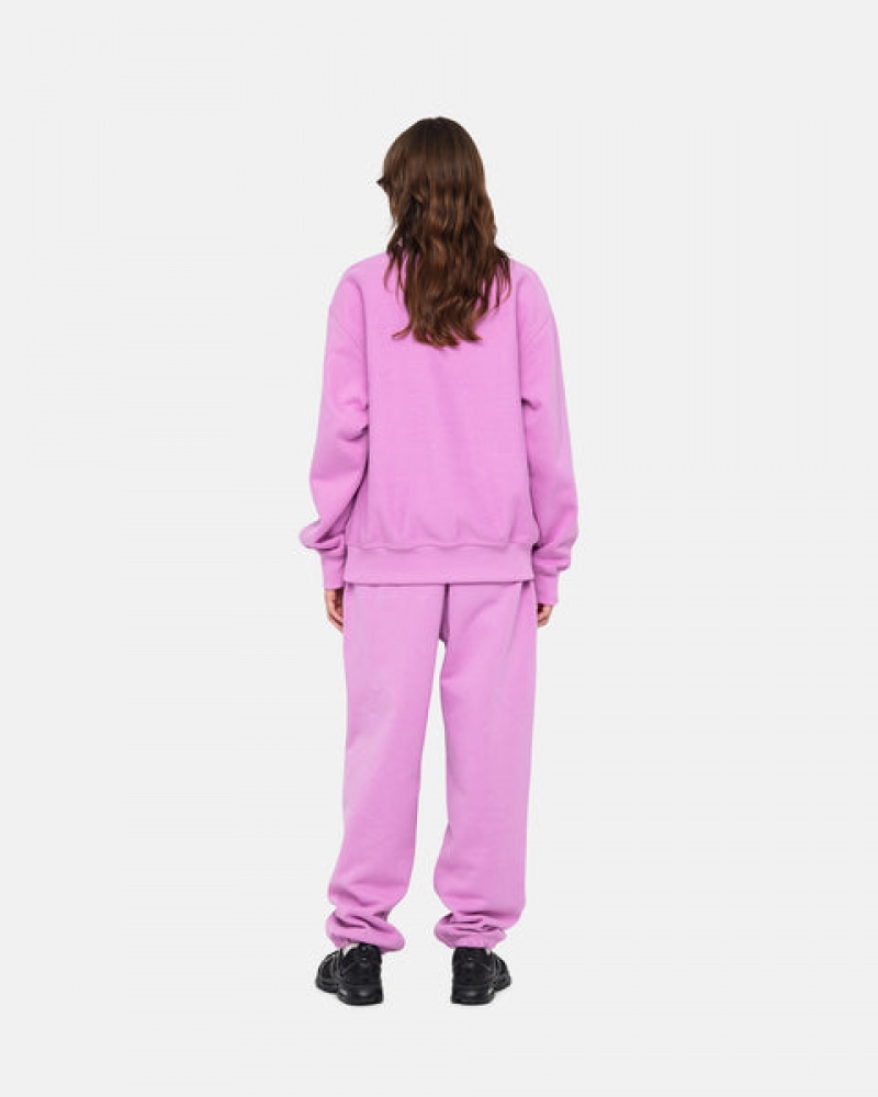 Purple Men's Stussy Stock Logo Sweatpants | LVN-5001