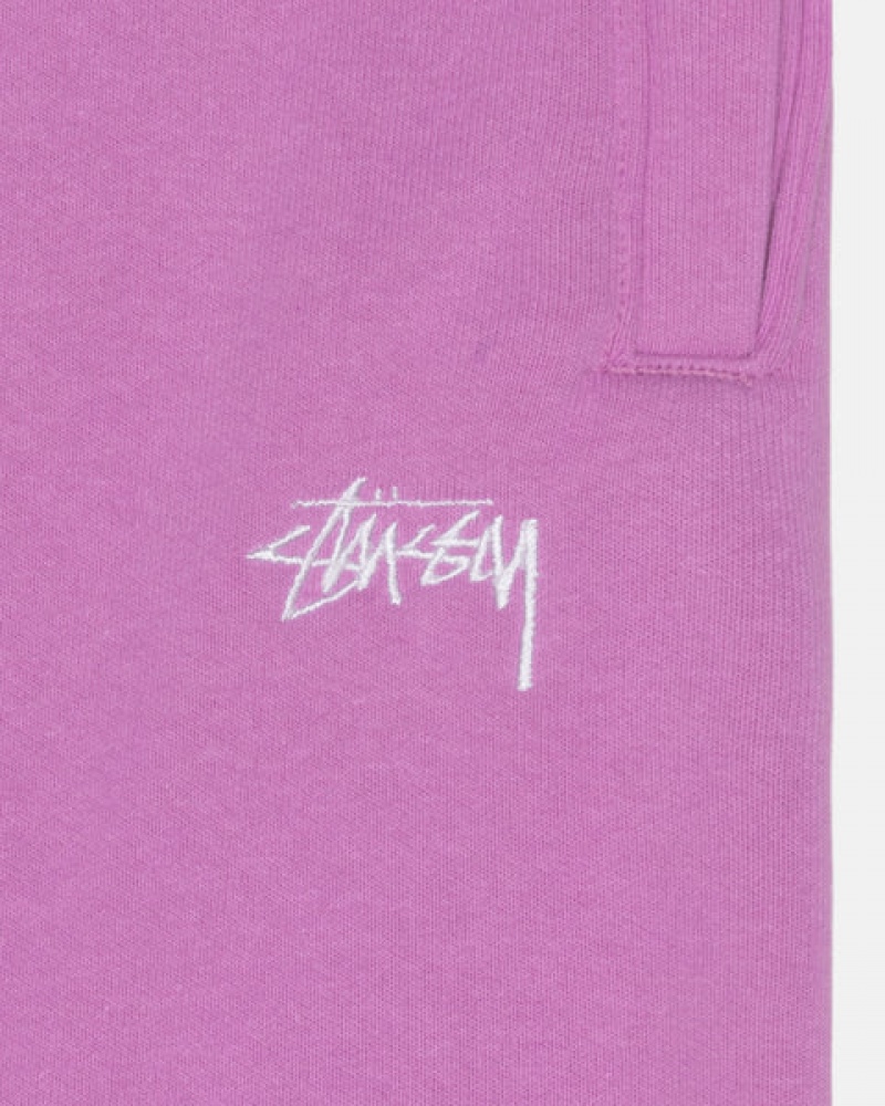 Purple Men's Stussy Stock Logo Sweatpants | LVN-5001