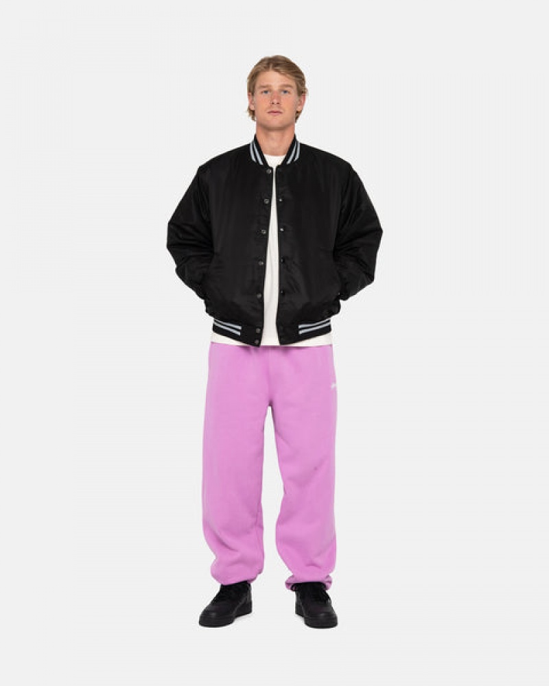 Purple Men's Stussy Stock Logo Sweatpants | LVN-5001