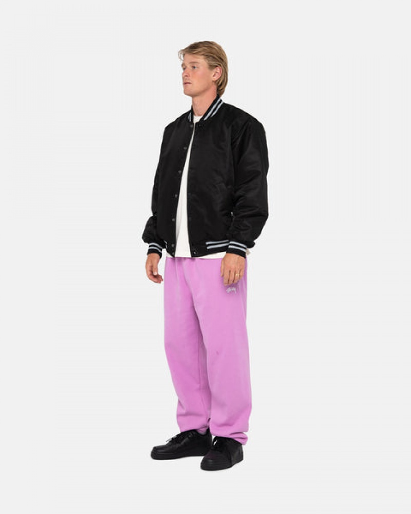 Purple Men's Stussy Stock Logo Sweatpants | LVN-5001