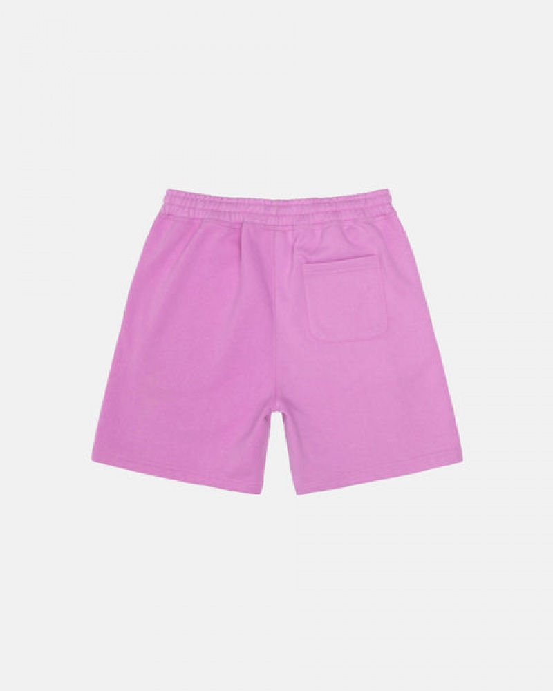 Purple Men's Stussy Stock Logo Sweatshorts | XHZ-2193