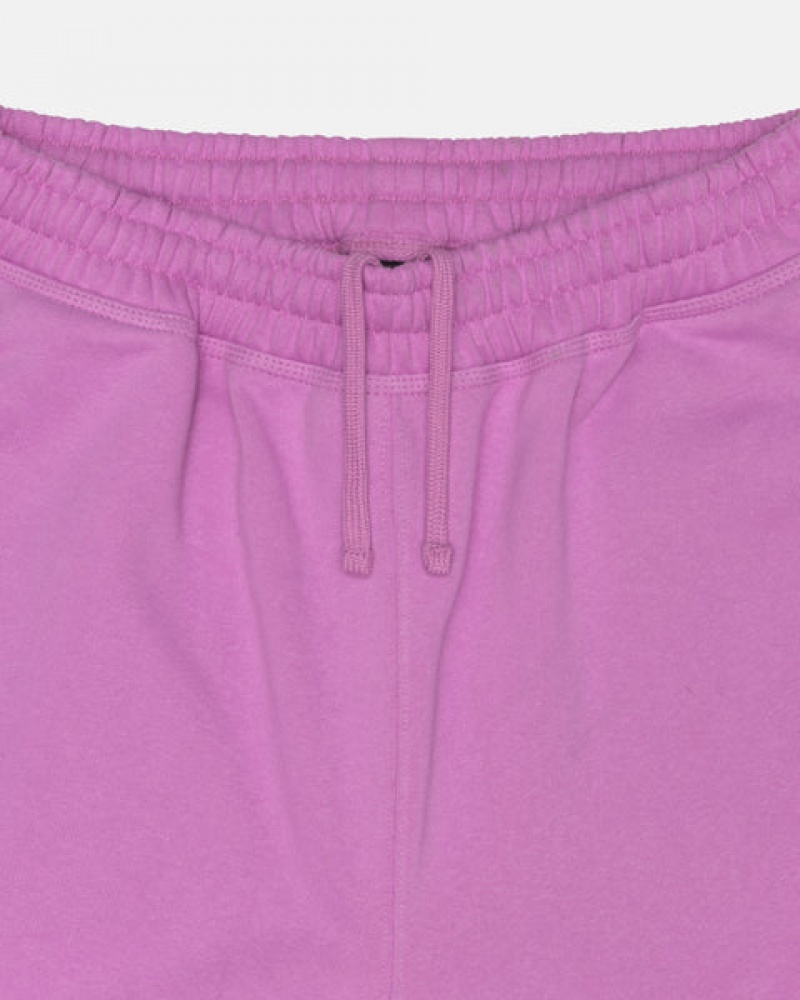 Purple Men's Stussy Stock Logo Sweatshorts | XHZ-2193