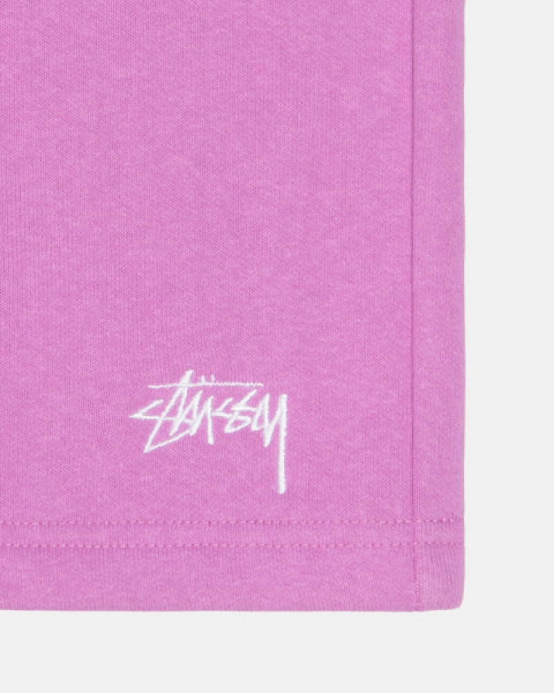 Purple Men's Stussy Stock Logo Sweatshorts | XHZ-2193