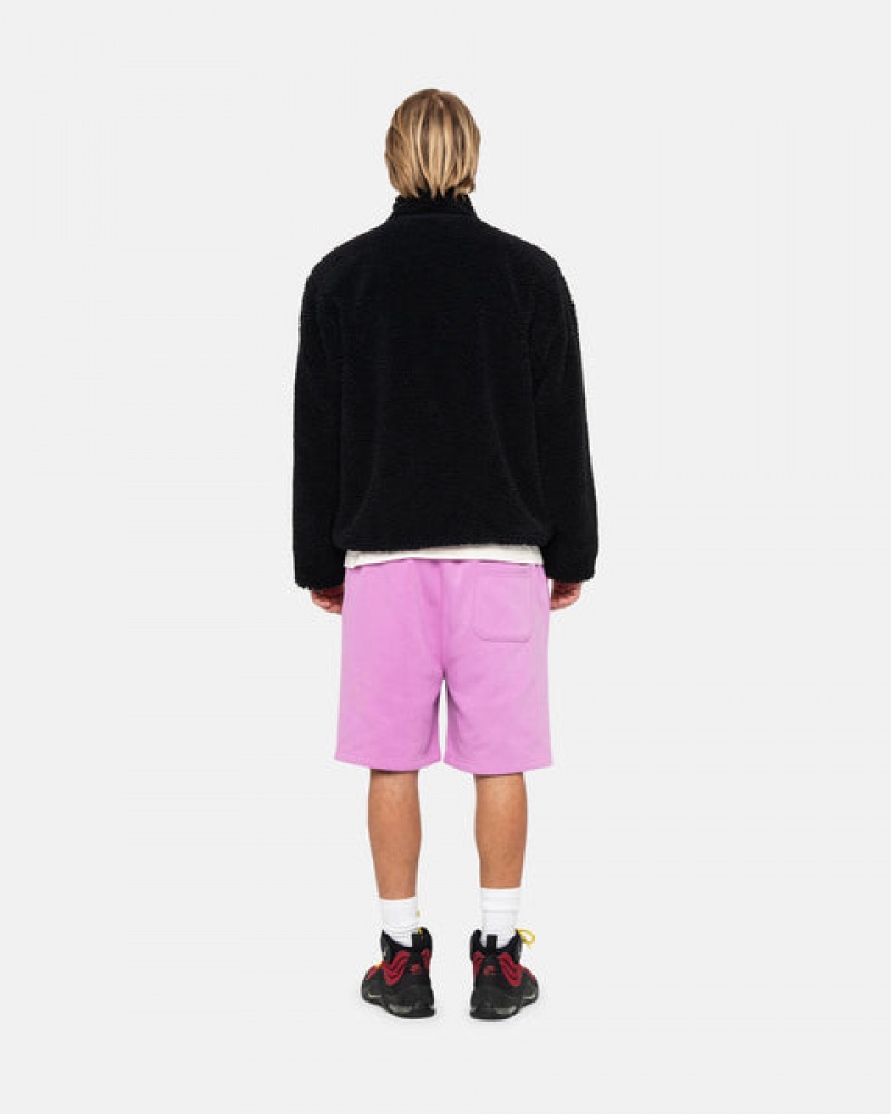 Purple Men's Stussy Stock Logo Sweatshorts | XHZ-2193