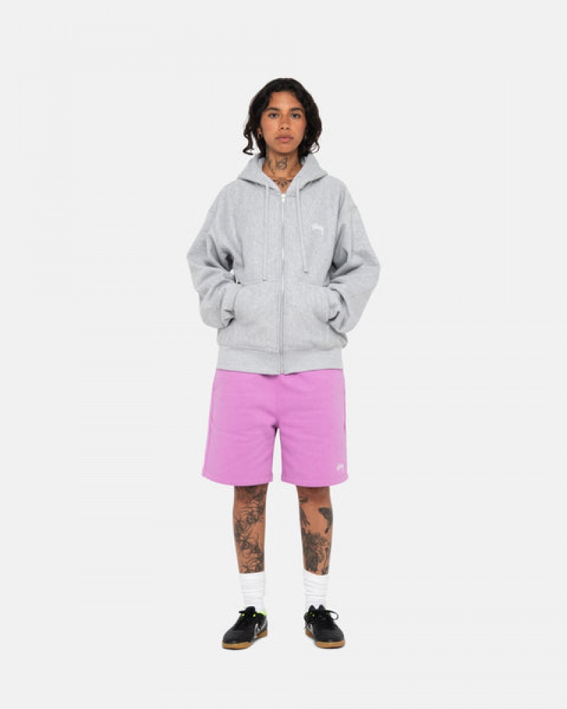 Purple Men's Stussy Stock Logo Sweatshorts | XHZ-2193