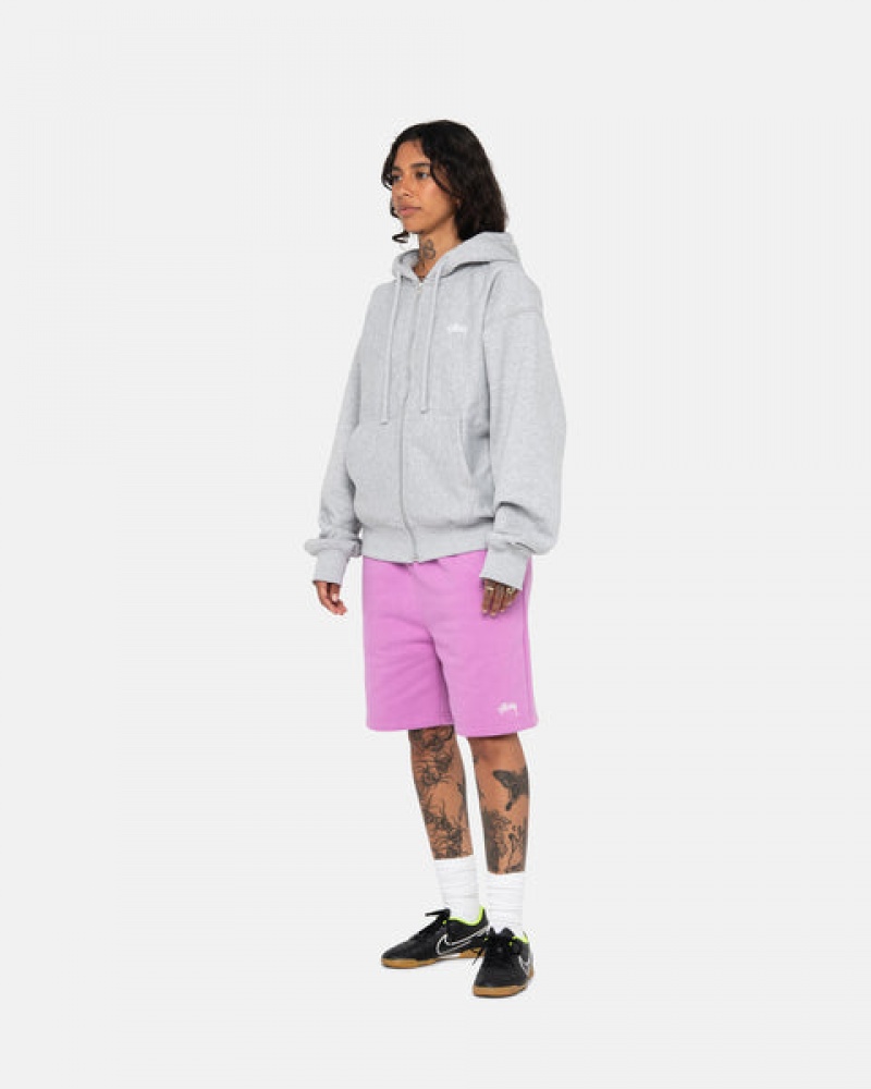 Purple Men's Stussy Stock Logo Sweatshorts | XHZ-2193