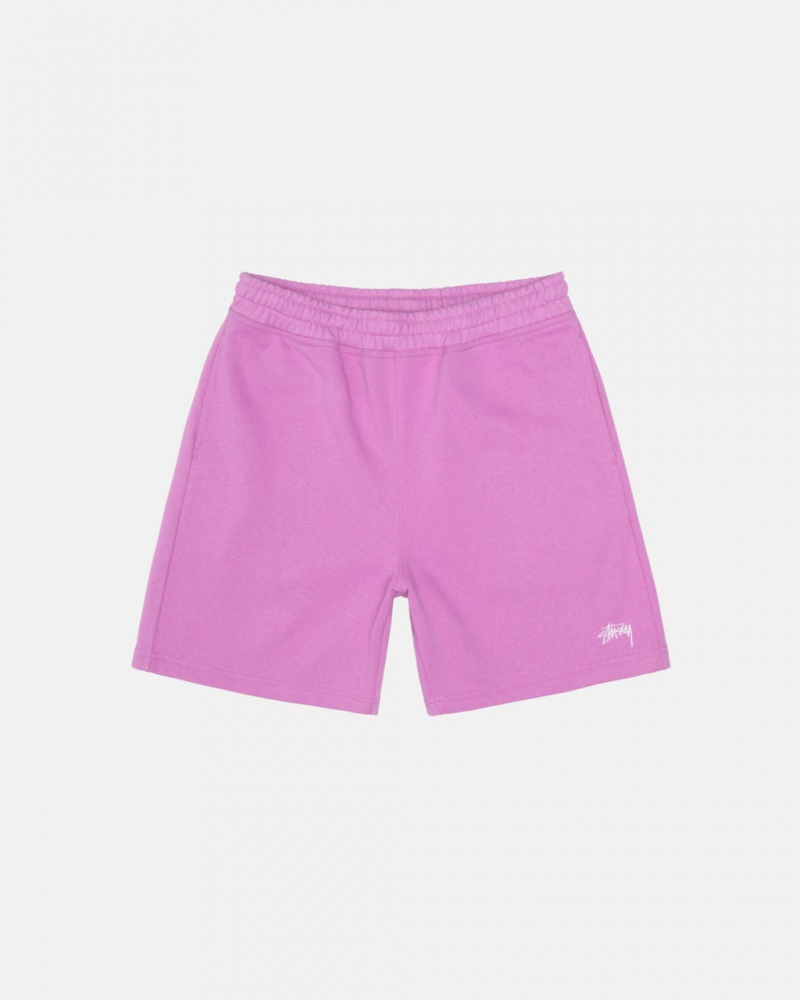 Purple Men\'s Stussy Stock Logo Sweatshorts | XHZ-2193