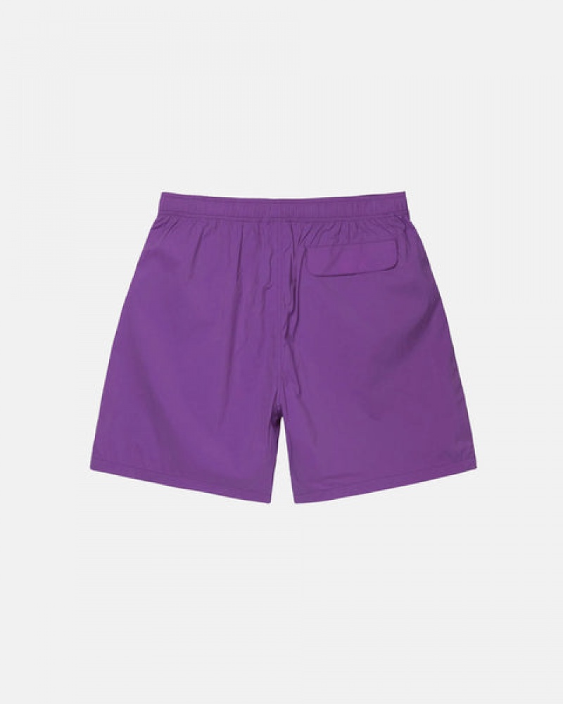 Purple Women's Stussy Big Stock Nylon Shorts | RKK-5821