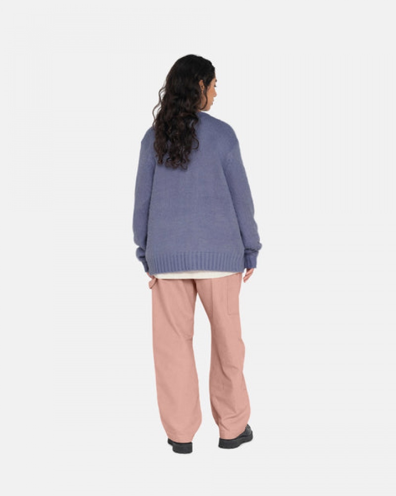 Purple Women's Stussy Brushed Cardigan Sweaters | CCK-7299