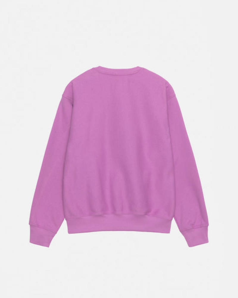 Purple Women's Stussy Stock Logo Crew Sweatshirts | UGE-6938