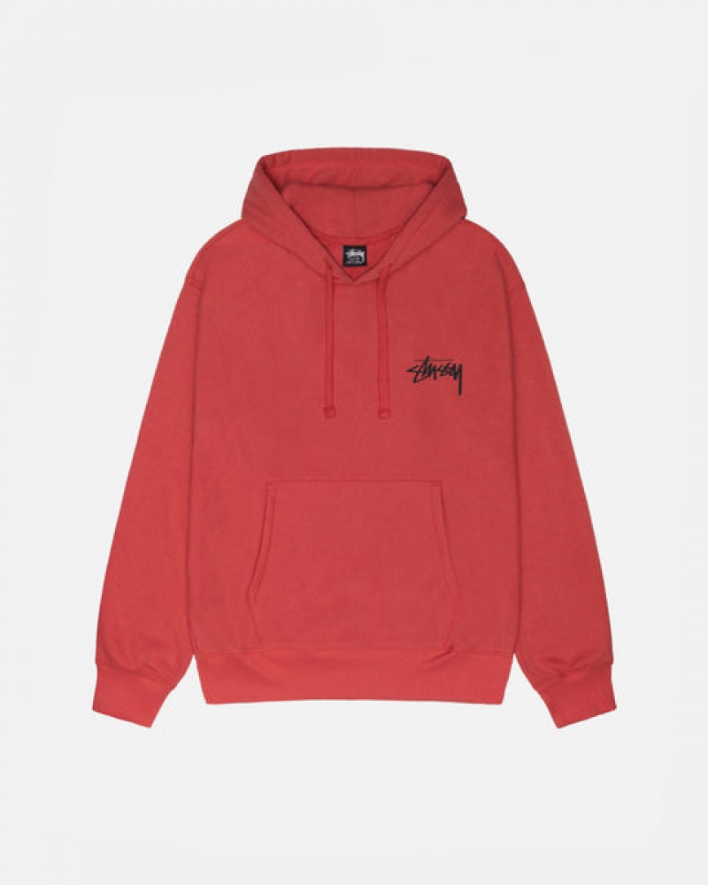 Red Men's Stussy Skate Tough Hoodie | HBG-2649