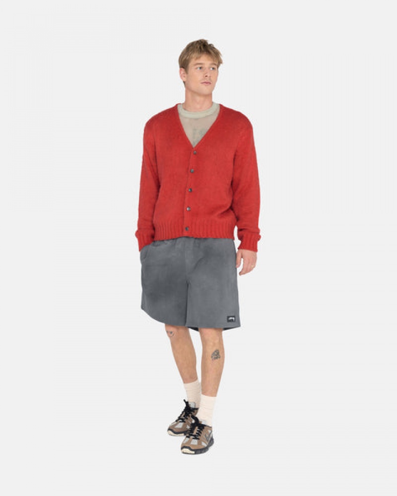 Red Women's Stussy Brushed Cardigan Sweaters | GIX-4601