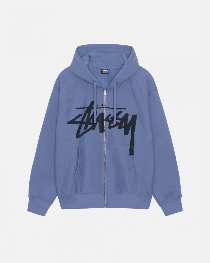 Royal Blue Men\'s Stussy Venus Zip Hood Sweatshirts | MZH-1604