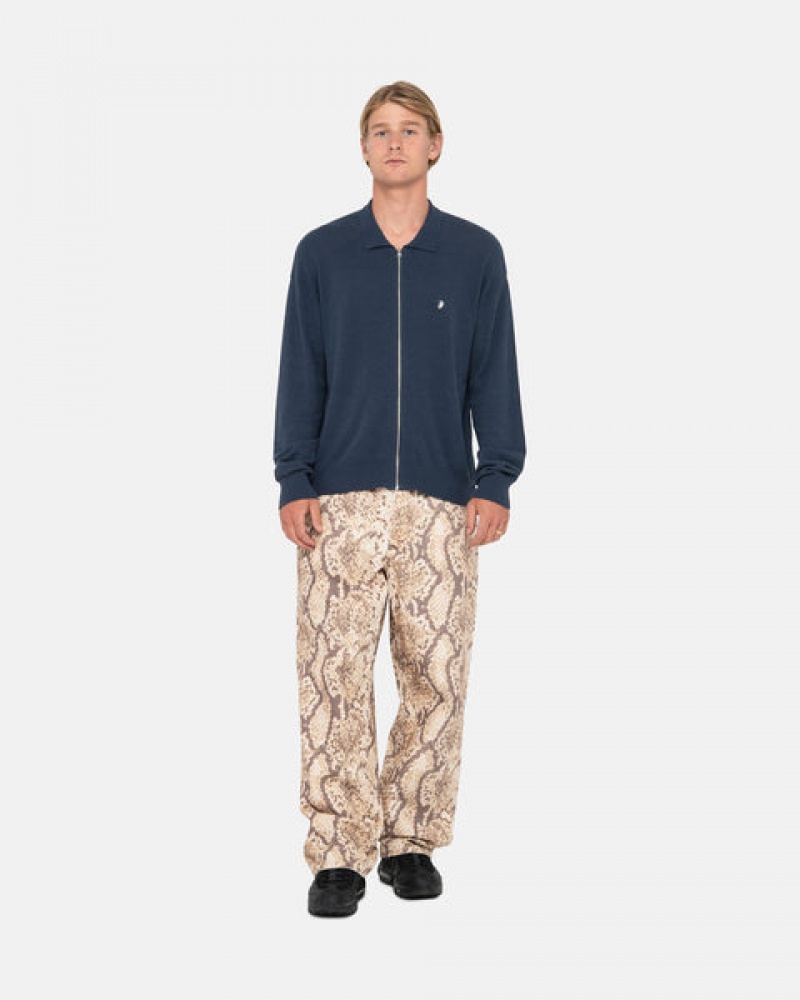 Snake Men's Stussy Big Ol' Jean Washed Canvas Pants | XYM-1982