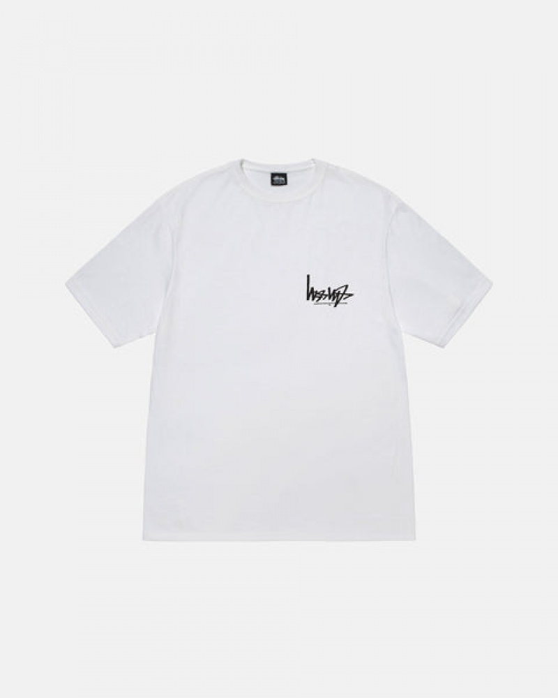 White Men's Stussy Flipped Tees | IOY-7519