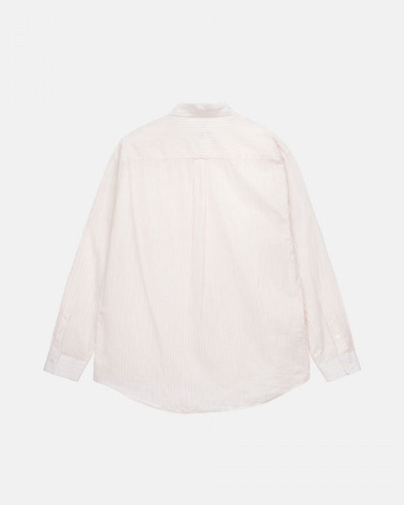 White Men's Stussy Light Weight Classic Shirts | FHX-0959