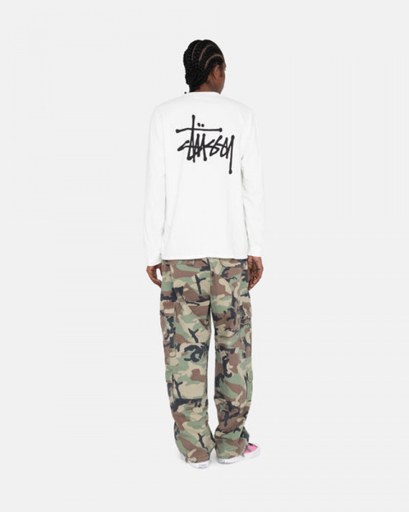 White Women's Stussy Basic Stussy Ls Tees | PFJ-2411