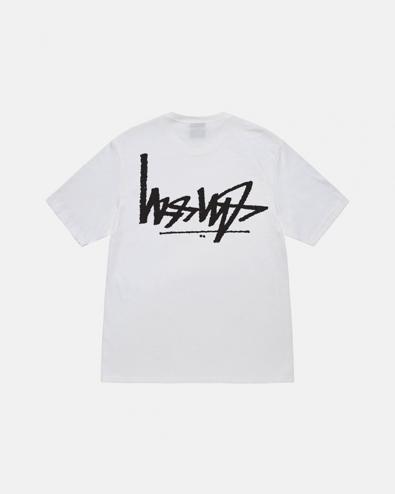 White Women\'s Stussy Flipped Tees | KQC-0834