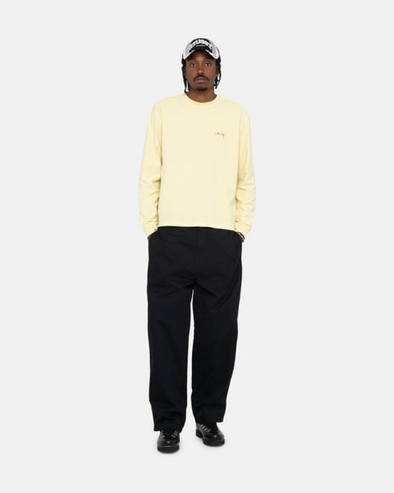 Yellow Men's Stussy Lazy Ls Tees | IHP-3279