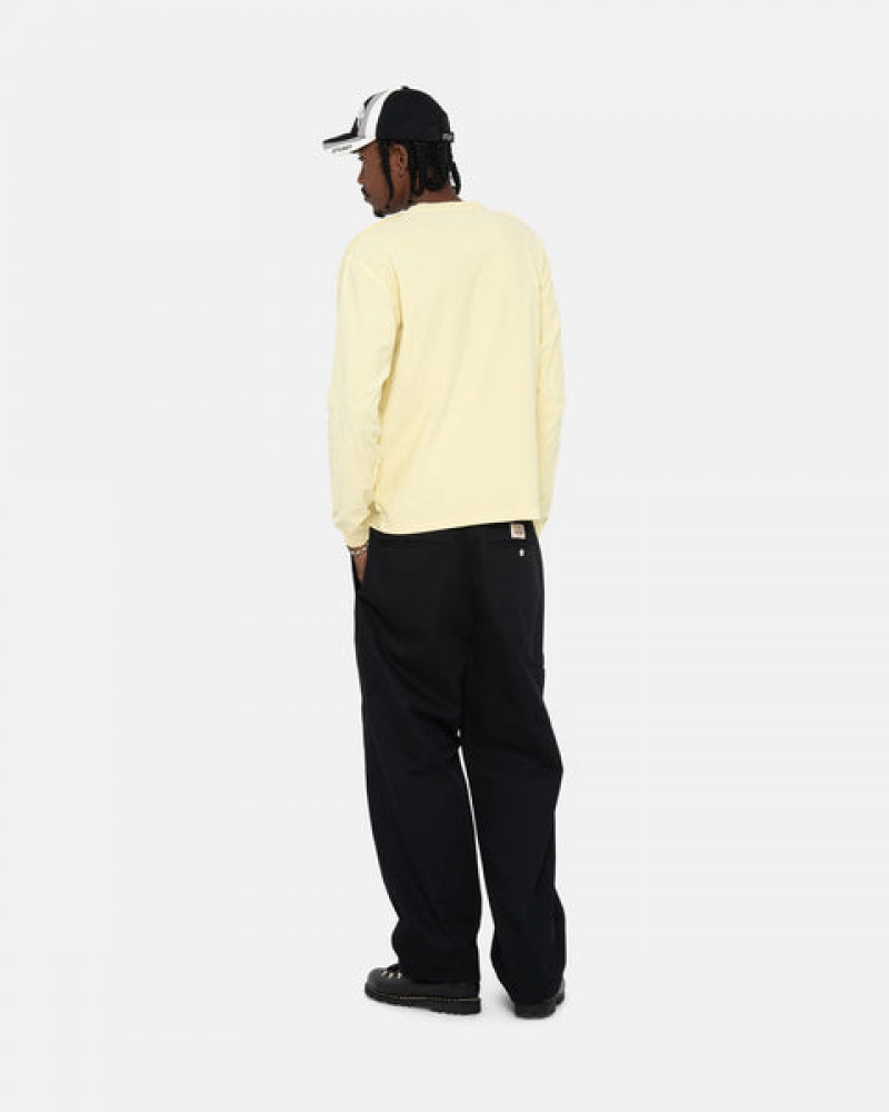 Yellow Men's Stussy Lazy Ls Tees | IHP-3279