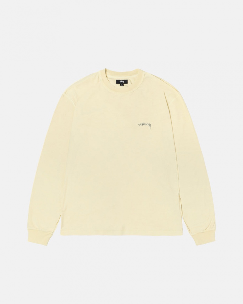 Yellow Men\'s Stussy Lazy Ls Tees | IHP-3279