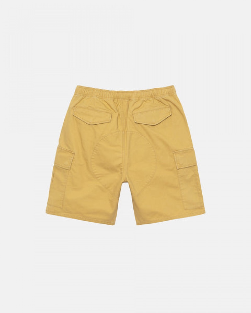 Yellow Men's Stussy Ripstop Cargo Beach Shorts | AMR-4382