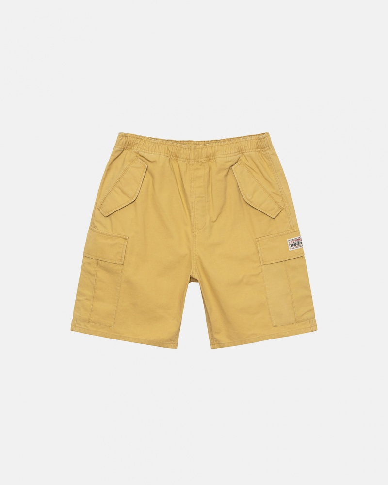 Yellow Men\'s Stussy Ripstop Cargo Beach Shorts | AMR-4382