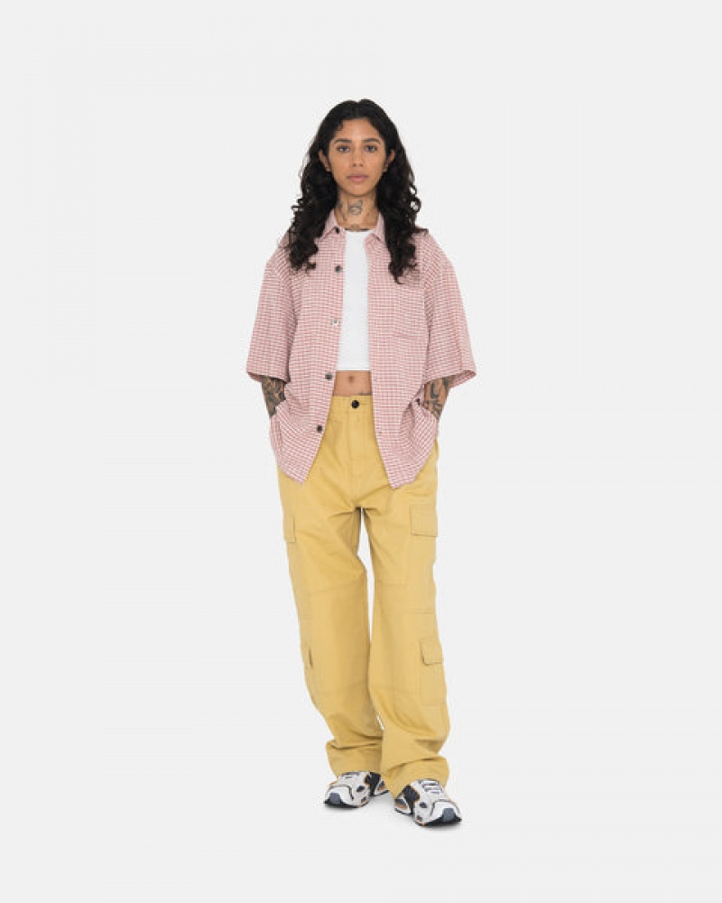 Yellow Men's Stussy Ripstop Surplus Cargo Pants | BBC-2157