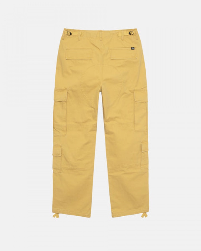 Yellow Men's Stussy Ripstop Surplus Cargo Pants | BBC-2157