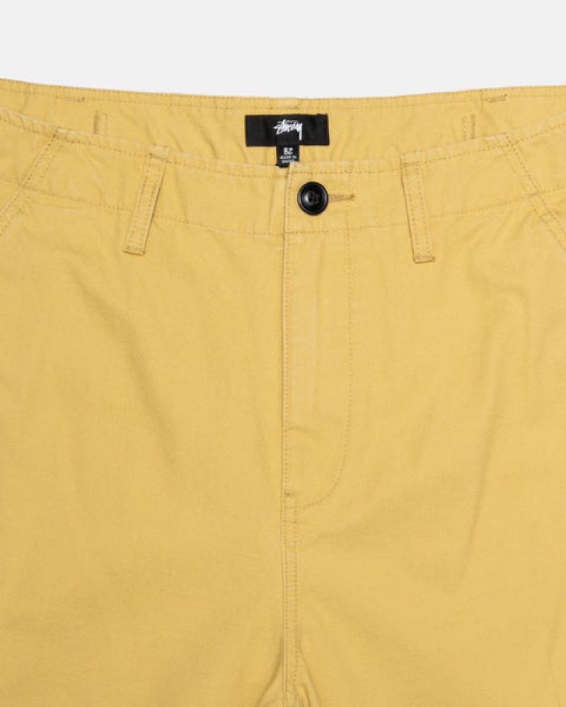 Yellow Men's Stussy Ripstop Surplus Cargo Pants | BBC-2157