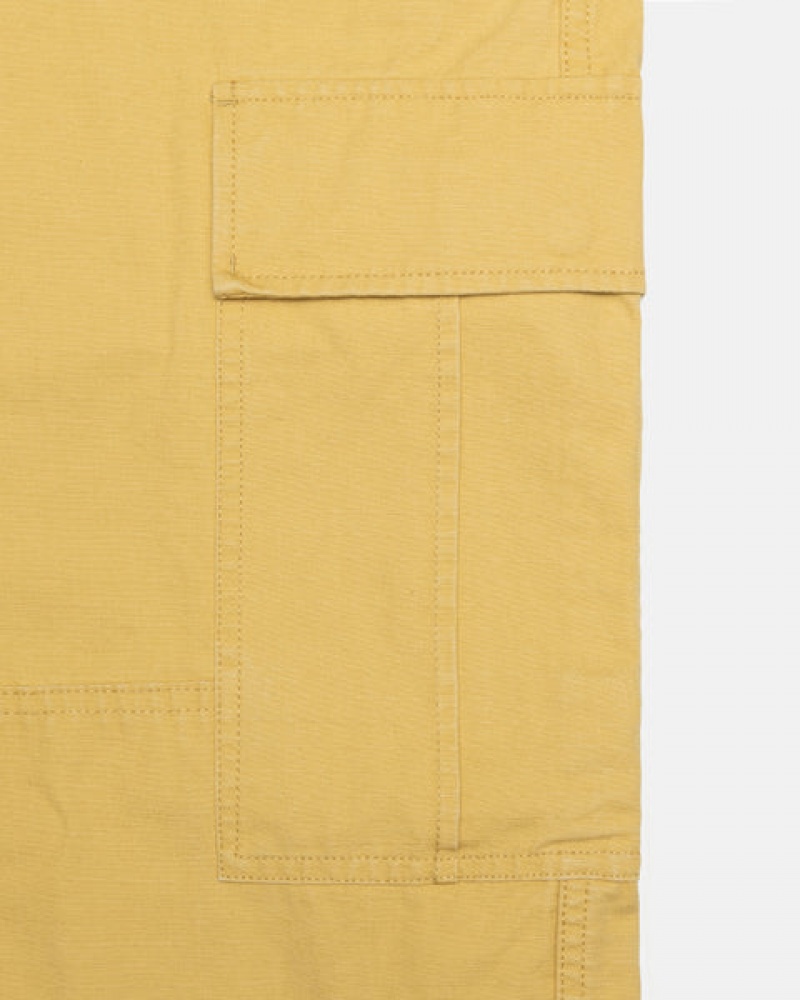 Yellow Men's Stussy Ripstop Surplus Cargo Pants | BBC-2157