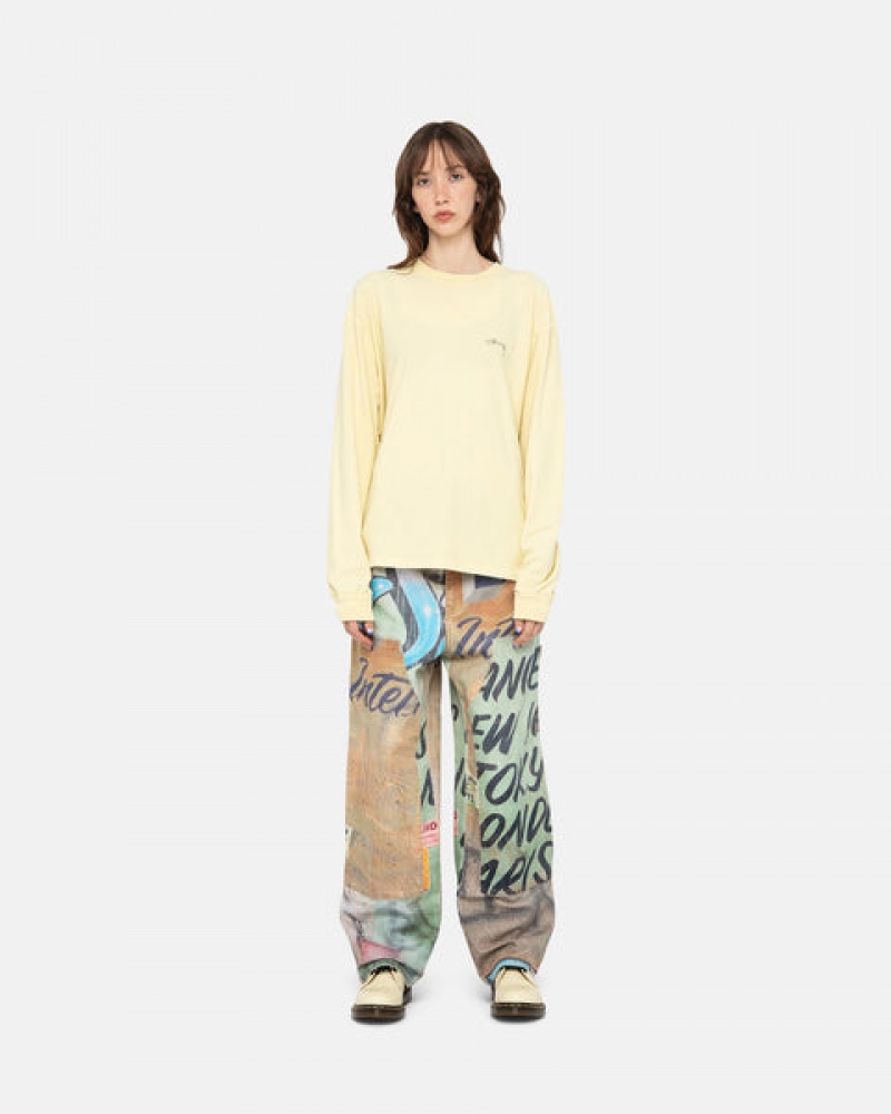 Yellow Women's Stussy Lazy Ls Tees | KEH-5802