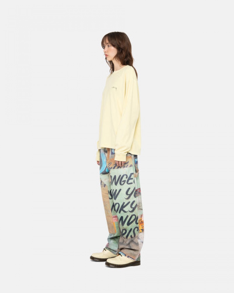 Yellow Women's Stussy Lazy Ls Tees | KEH-5802